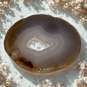 Natural Druzy Agate Geode Slice 2.5” Sparkly Crystal Center Natural Stone Decor